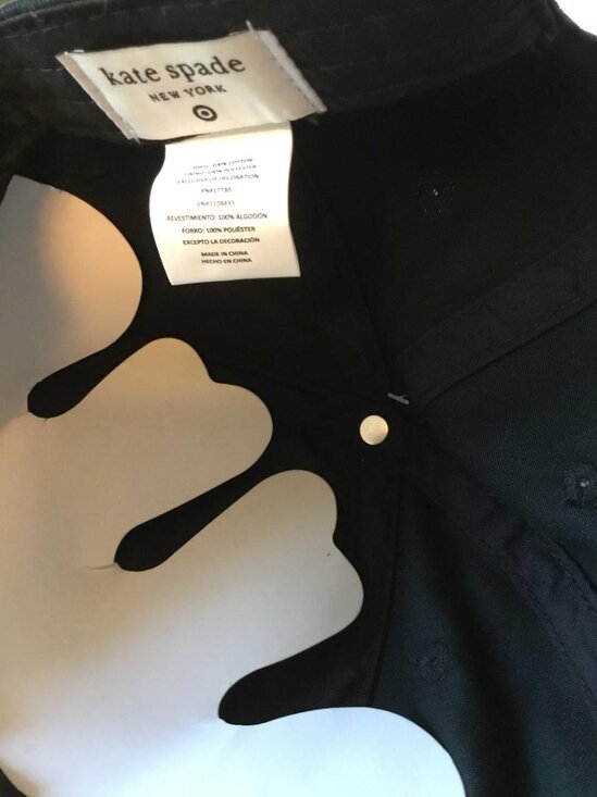 Kate Spade Black Champagne & French Fries Baseball Cap NWT - Picture 6 of 6